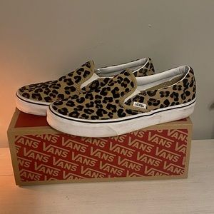 Leopard slip on vans women’s size 8